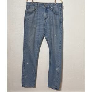 PacSun 90s Indie Embroidered Peace Mushroom Denim 32x32